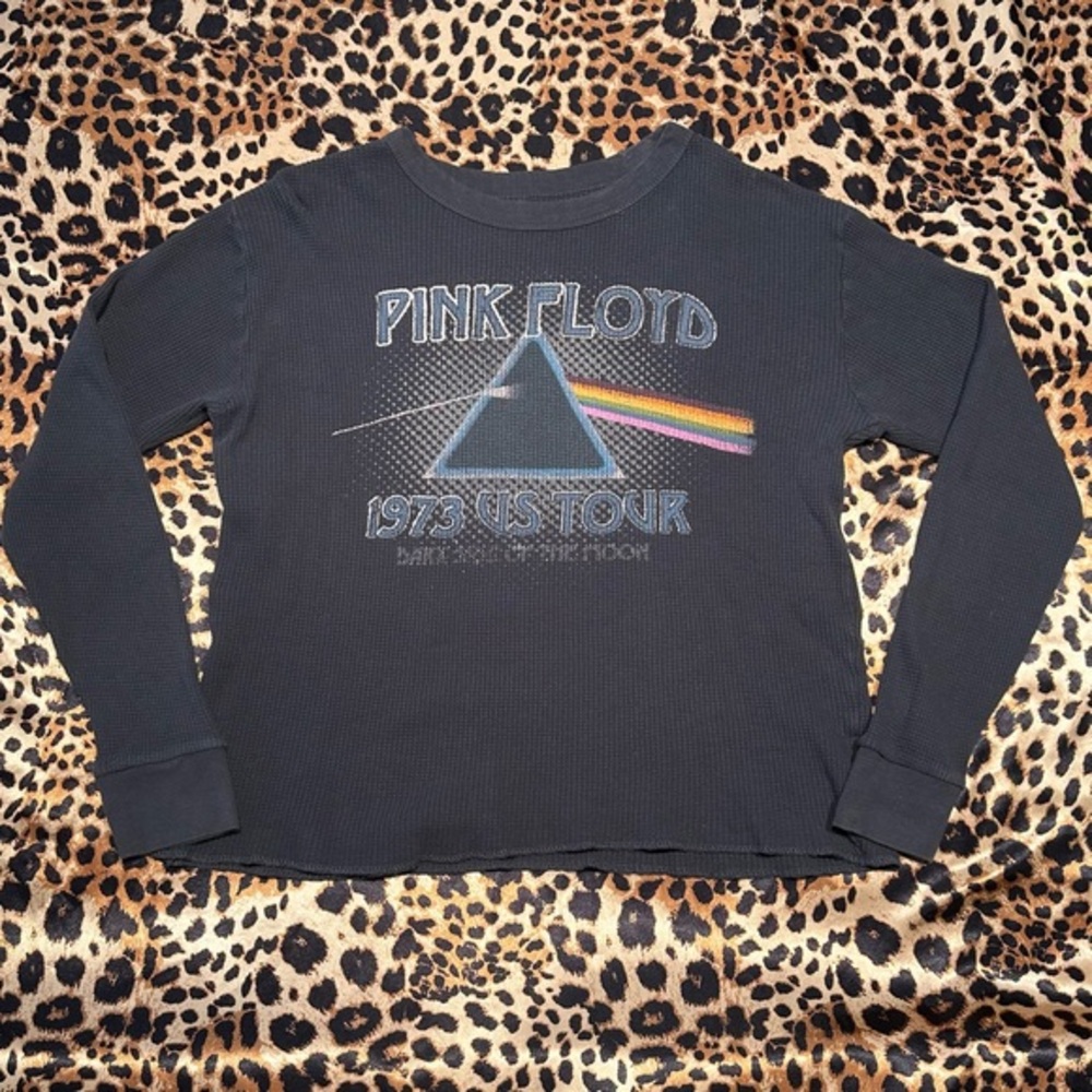 Y2K Pink Floyd Dark Sode of the Moon Graphic Thermal Long Sleeve Shirt